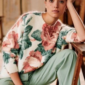 Sézane Brieu floral sweater - Size XS